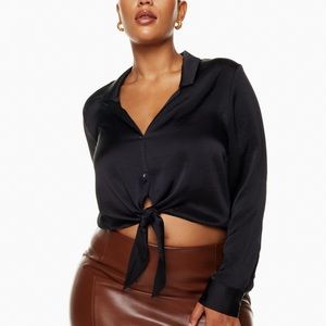 Aritzia Wilfred Tie Front Blouse